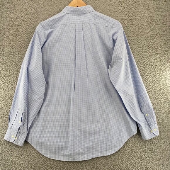 Ralph Lauren Shirt Mens 17 Blue Check Classic Fit Button Down Collar Long Sleeve - Picture 3 of 9